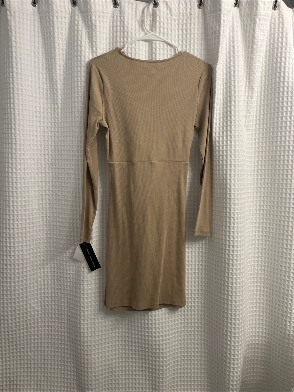 French Connection Long Sleeve Neutral Bodycon Dress